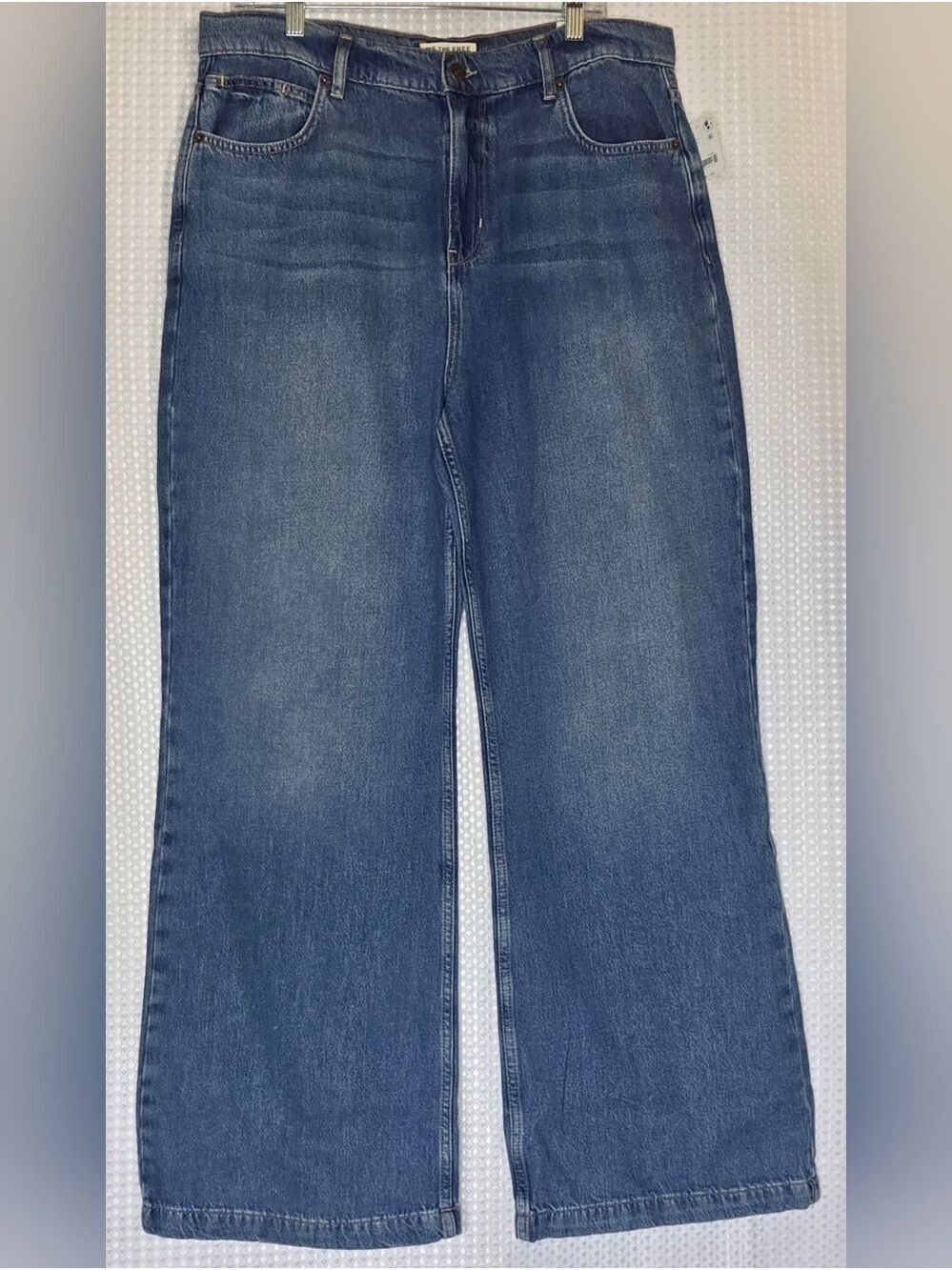 Free People Jeans 31 High Rise Wide Leg Denim Trendy Relaxed Chic NWT - Picture 3 of 11